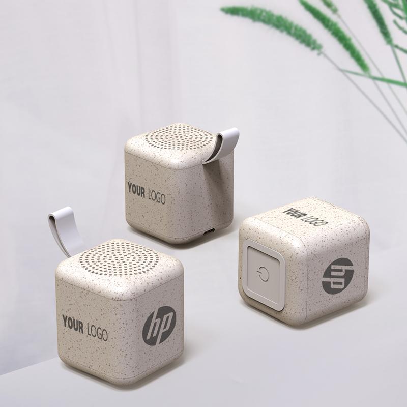 Wheat Straw Bluetooth Mini Speaker with Logo